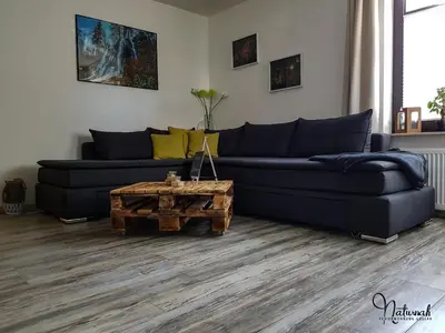 Ein Sitzbereich in der Unterkunft Ferienwohnung Naturnah