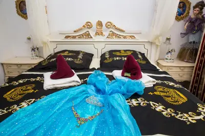 Ein Bett oder Betten in einem Zimmer der Unterkunft Königreich Romkerhall