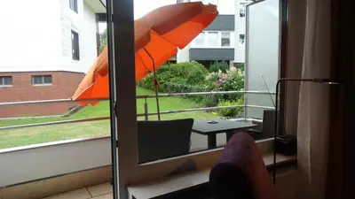 Ein Balkon oder eine Terrasse in der Unterkunft Buntspecht