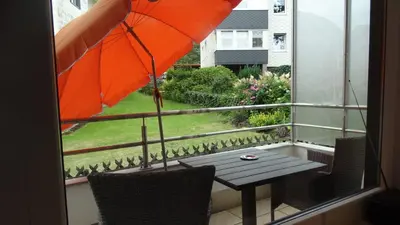 Ein Balkon oder eine Terrasse in der Unterkunft Buntspecht
