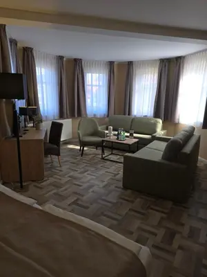 Ein Sitzbereich in der Unterkunft Landgasthaus Zander