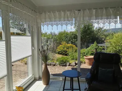 Ein Garten an der Unterkunft Südharzblick