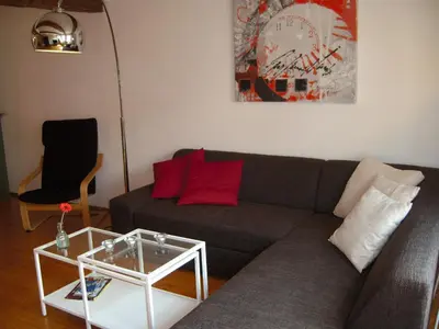 Ein Sitzbereich in der Unterkunft Ferienwohnungen Marktstrasse 15