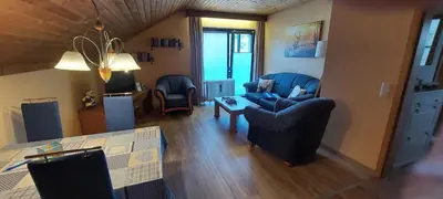 Ein Sitzbereich in der Unterkunft Landhaus Kathrin