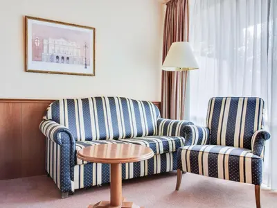 Ein Sitzbereich in der Unterkunft Wohnung am See in Hahnenklee