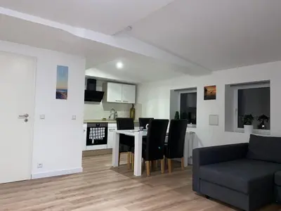Küche/Küchenzeile in der Unterkunft Ferienwohnung Wasserkunst
