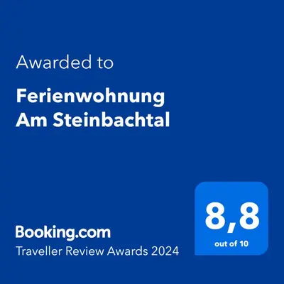 Ein Zertifikat, Auszeichnung, Logo oder anderes Dokument, das in der Unterkunft Ferienwohnung Am Steinbachtal ausgestellt ist