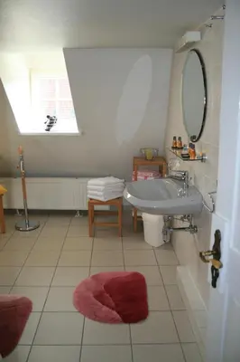 Ein Badezimmer in der Unterkunft Fachwerkferienhaus Helmbrecht
