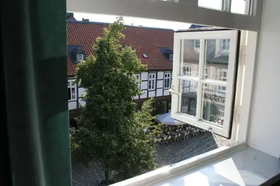 Ein Balkon oder eine Terrasse in der Unterkunft Fachwerkferienhaus Helmbrecht