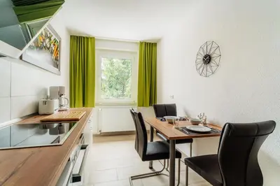 Küche/Küchenzeile in der Unterkunft Bode-Apartments