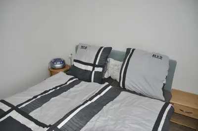 Ein Bett oder Betten in einem Zimmer der Unterkunft Ferienwohnung Fynns PeerLe