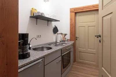 Küche/Küchenzeile in der Unterkunft Ferienwohnung mit Brunnen