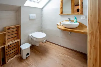 Ein Badezimmer in der Unterkunft Eggert's Ferienhaus zum Apfelgarten