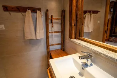 Ein Badezimmer in der Unterkunft Eggert's Ferienhaus zum Apfelgarten