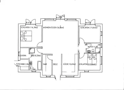 Grundriss der Unterkunft Ferienhaus Chalet Goldberg