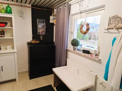 Küche/Küchenzeile in der Unterkunft Chalet an der Bode - 2 Zi Fewo zentral am Marktplatz