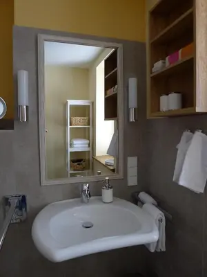 Ein Badezimmer in der Unterkunft Bergmannstrost 5 Sterne Ferienwohnung