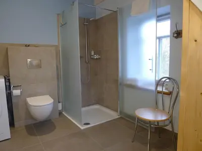Ein Badezimmer in der Unterkunft Morgenroethe 5 Sterne Ferienwohnung