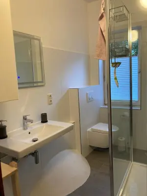 Ein Badezimmer in der Unterkunft Stieg 1