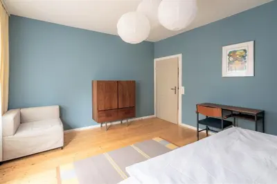 Ein Bett oder Betten in einem Zimmer der Unterkunft Familienfreundlich - Farbenfroh - Außergewöhnlich