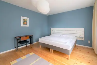 Ein Bett oder Betten in einem Zimmer der Unterkunft Familienfreundlich - Farbenfroh - Außergewöhnlich