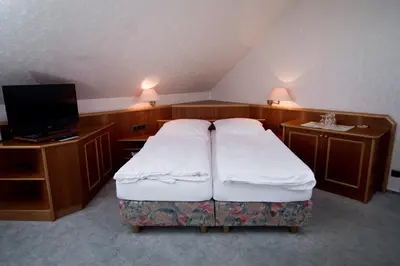 Ein Bett oder Betten in einem Zimmer der Unterkunft Hotel Sonnenhof