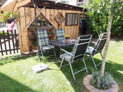 Ein Garten an der Unterkunft Ferienhaus am Riesenberg