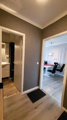 Ein Sitzbereich in der Unterkunft Ferienwohnung Bergwichtel Hahnenklee 