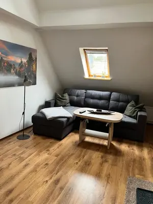 Ein Sitzbereich in der Unterkunft Ferienwohnung Brockenblick