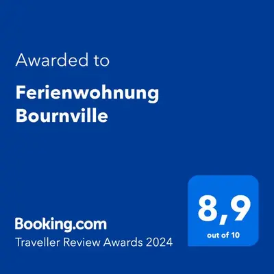 Ein Zertifikat, Auszeichnung, Logo oder anderes Dokument, das in der Unterkunft Ferienwohnung Bournville ausgestellt ist