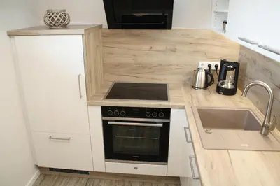Küche/Küchenzeile in der Unterkunft Apartment am Hütteberg