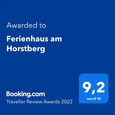 Ein Zertifikat, Auszeichnung, Logo oder anderes Dokument, das in der Unterkunft Harznester - Ferienhaus am Horstberg ausgestellt ist