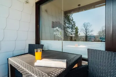 Ein Balkon oder eine Terrasse in der Unterkunft Walpurgis Hexe