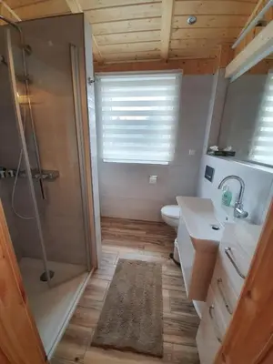 Ein Badezimmer in der Unterkunft Ferienhäuser in Allrode