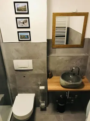 Ein Badezimmer in der Unterkunft Harzchalet Emma Braunlage