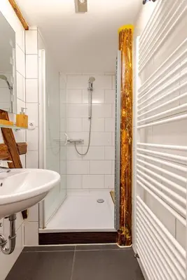 Ein Badezimmer in der Unterkunft Mario's fachwerkhaus am Huy