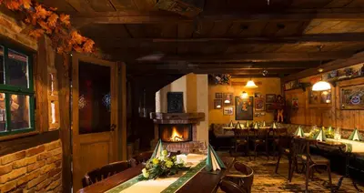 Ein Restaurant oder anderes Speiselokal in der Unterkunft Brockenblick Ferienpark