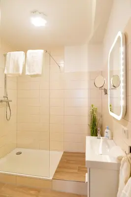 Ein Badezimmer in der Unterkunft Ferienwohnung zum Marktplatz