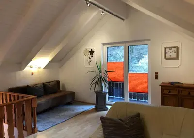 Ein Sitzbereich in der Unterkunft Ferienhaus Enno