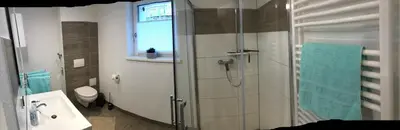 Ein Badezimmer in der Unterkunft Ferienwohnung Am Gondelteich