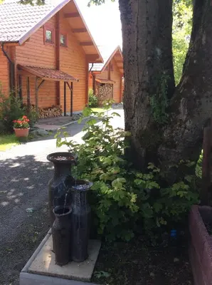 Ein Garten an der Unterkunft Blockhaus Harzblick4C