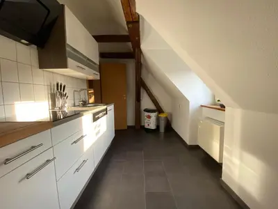 Küche/Küchenzeile in der Unterkunft Urlaub in der Welterbestadt Quedlinburg