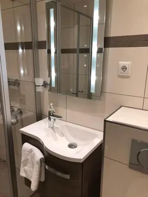 Ein Badezimmer in der Unterkunft Appartement Ausblick Park