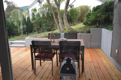 Ein Balkon oder eine Terrasse in der Unterkunft Harzfeuer Bergblick