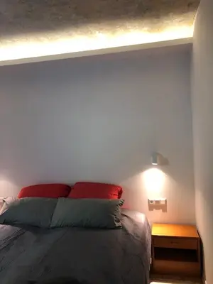Ein Bett oder Betten in einem Zimmer der Unterkunft Ferienhaus Art Apartment - Harz