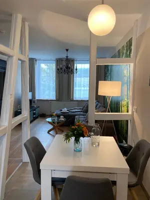 Ein Sitzbereich in der Unterkunft Ferienapartments HarzZeit