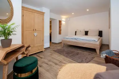 Ein Bett oder Betten in einem Zimmer der Unterkunft Ferienwohnung am Schloss