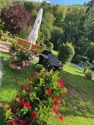 Ein Garten an der Unterkunft Landhotel Kunzental