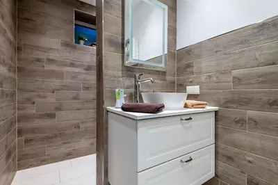 Ein Badezimmer in der Unterkunft Ferienwohnung Blickfang am Nordberg