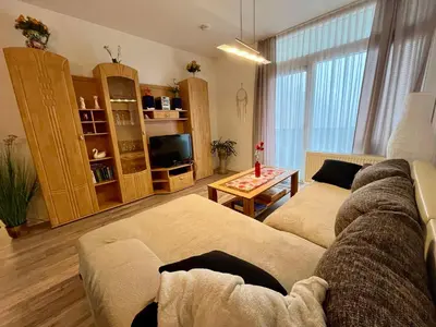 Ein Sitzbereich in der Unterkunft RuheZeit - inclusive Pool & Sauna